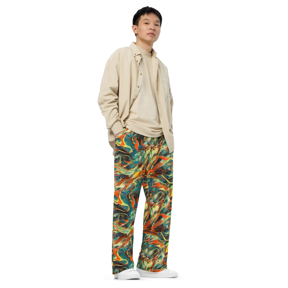 Chromatic Vortex on Wide-Leg Pants — Right Front