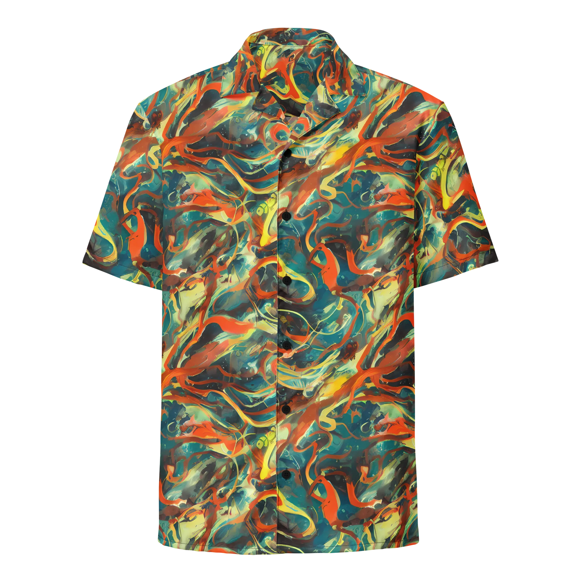 Chromatic Vortex on Button Shirt — Front
