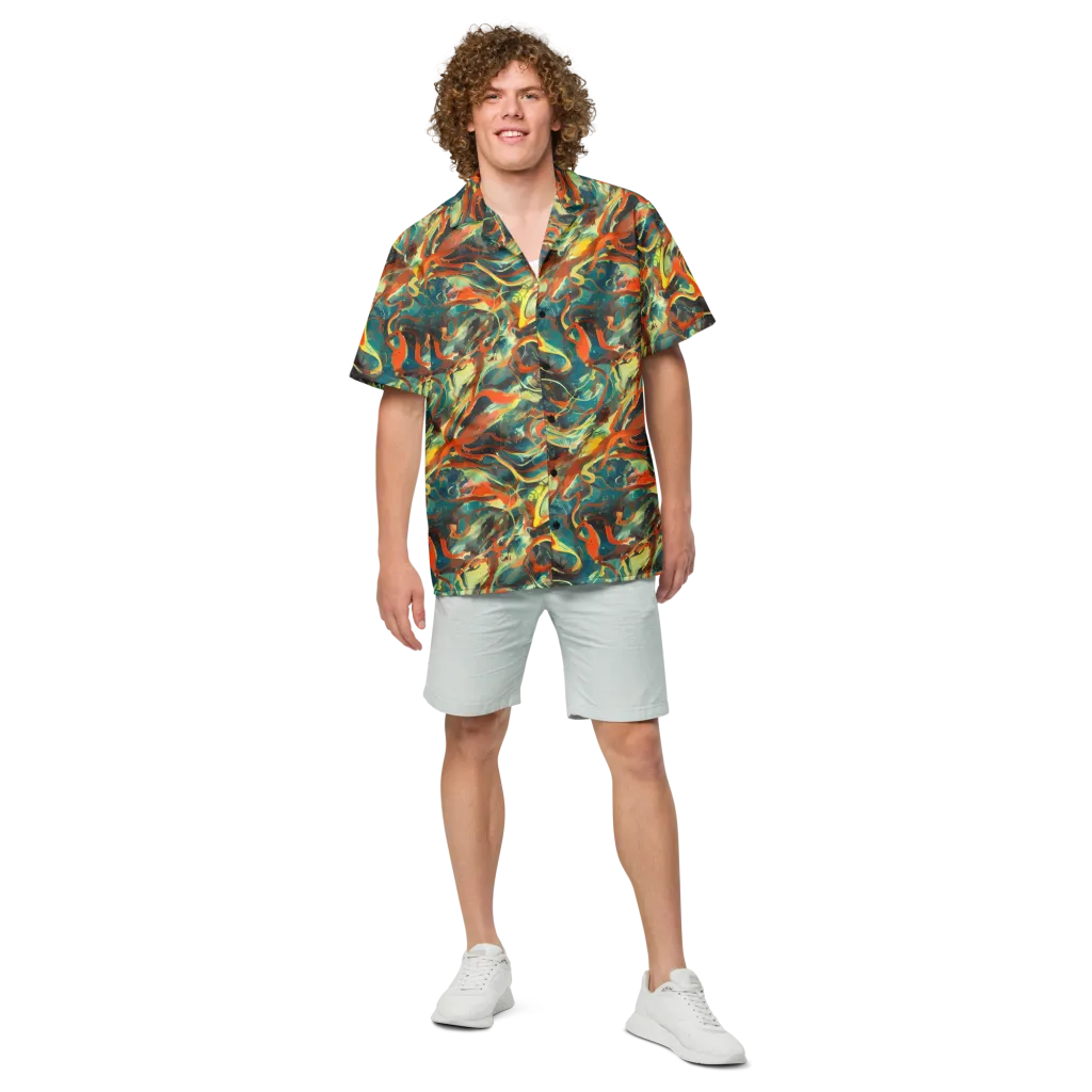 Chromatic Vortex on Button Shirt — Front