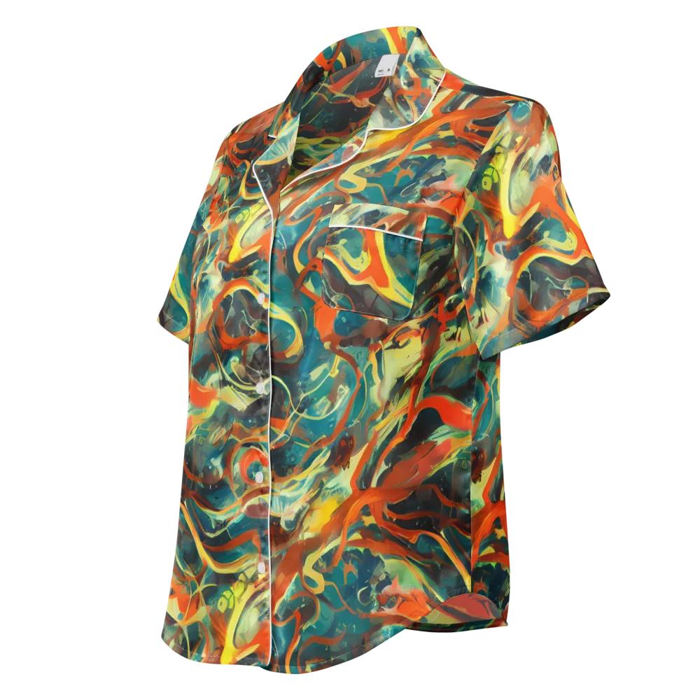 Chromatic Vortex on Women's Short Sleeve Pajama Top — Left Front