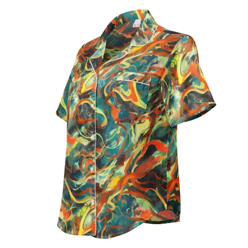 Chromatic Vortex on a Women's Short Sleeve Pajama Top
