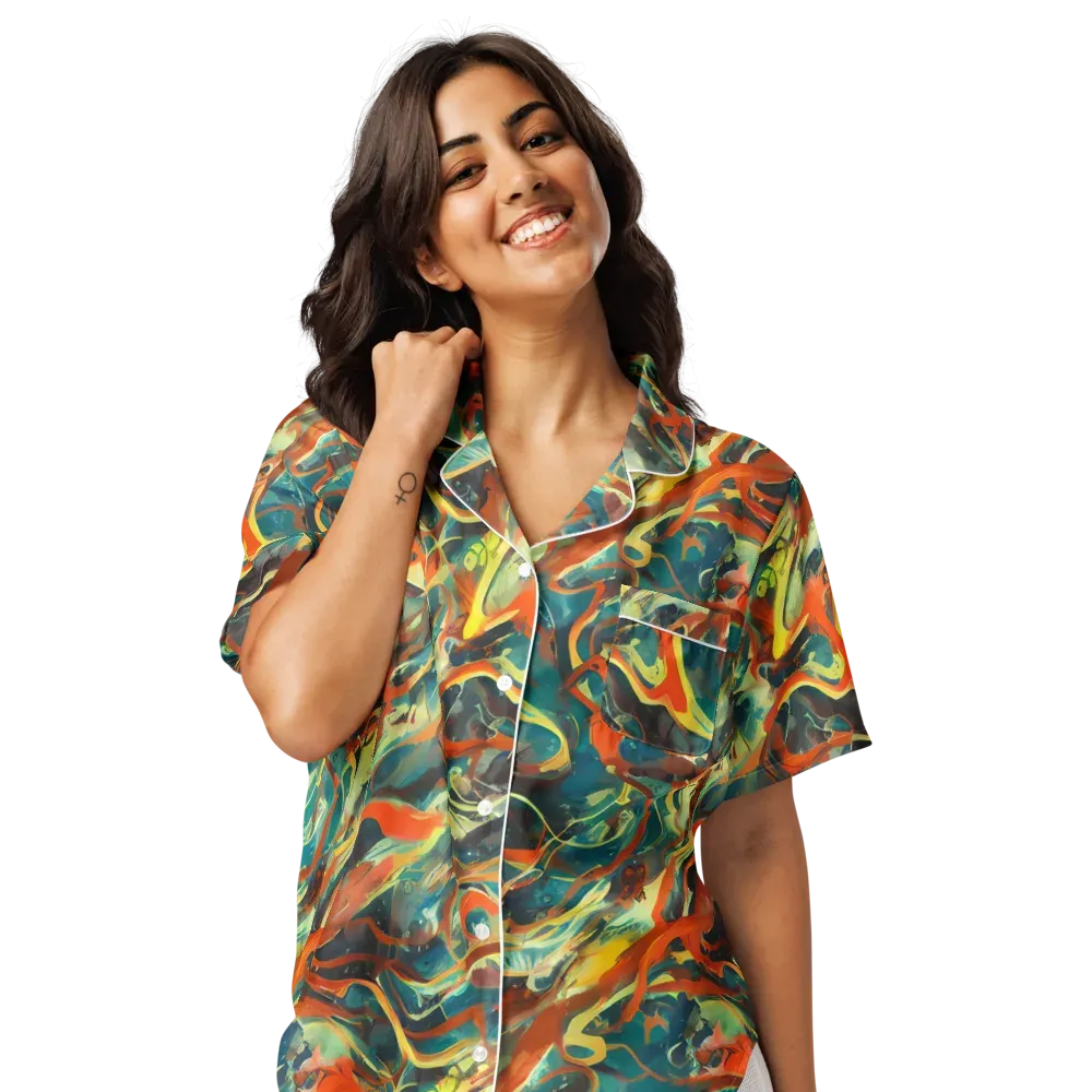 Chromatic Vortex on Women's Short Sleeve Pajama Top — Front