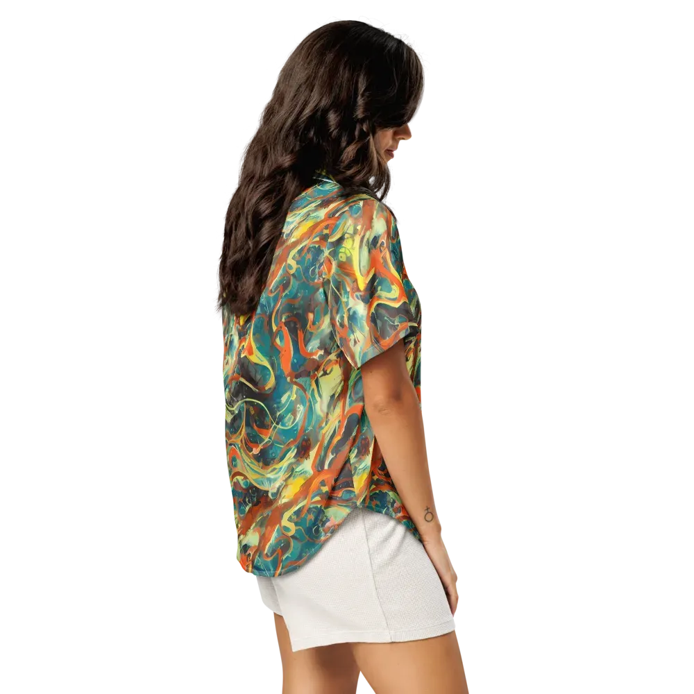 Chromatic Vortex on Women's Short Sleeve Pajama Top — Right Back