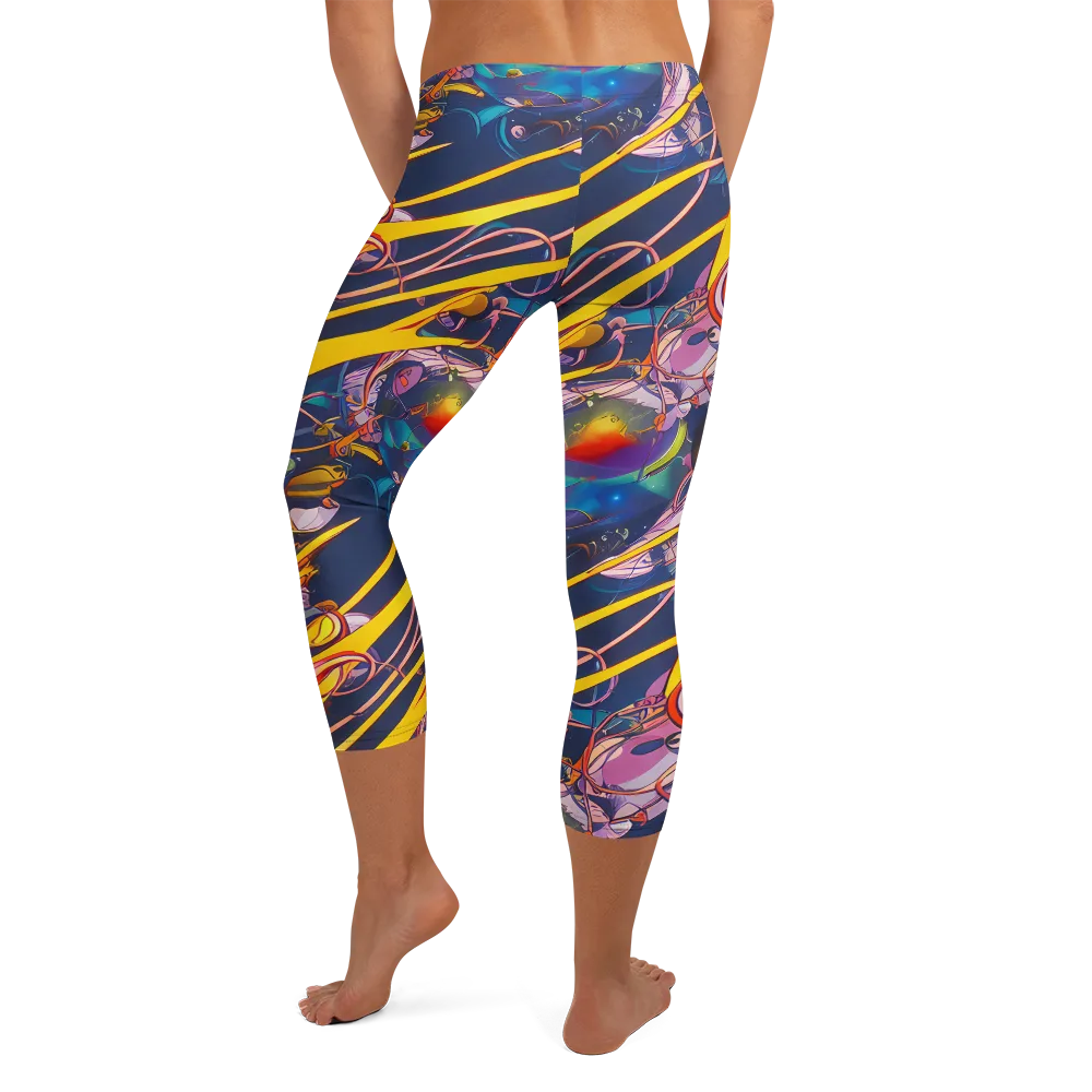 Vector Rhapsody on Capri Leggings — Back