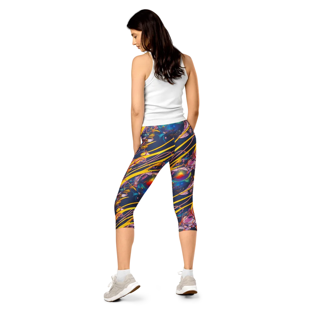 Vector Rhapsody on Capri Leggings — Back