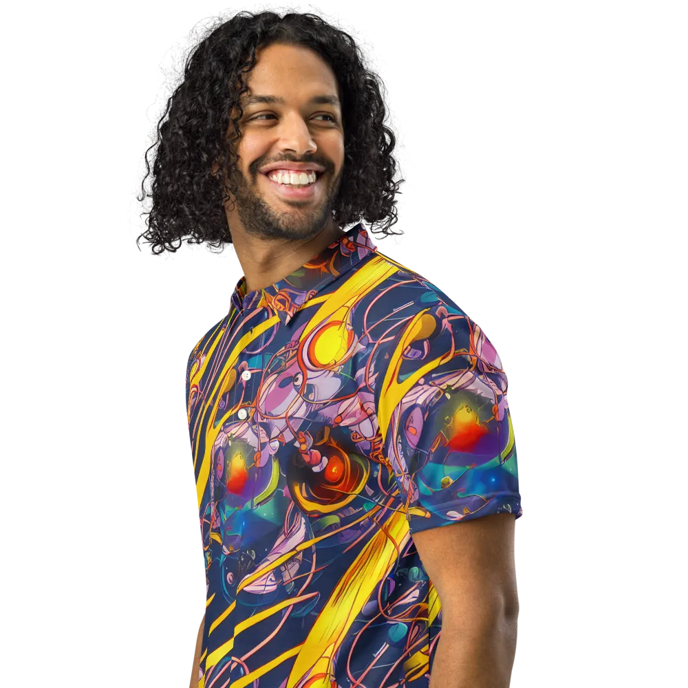 Vector Rhapsody on Men's Slim Fit Polo Shirt — Left Front