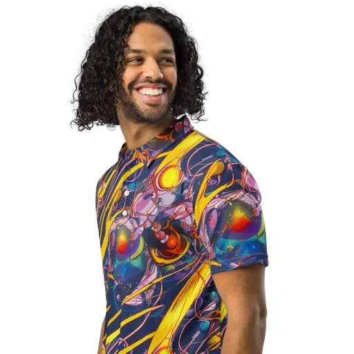Vector Rhapsody on a Men's Slim Fit Polo Shirt
