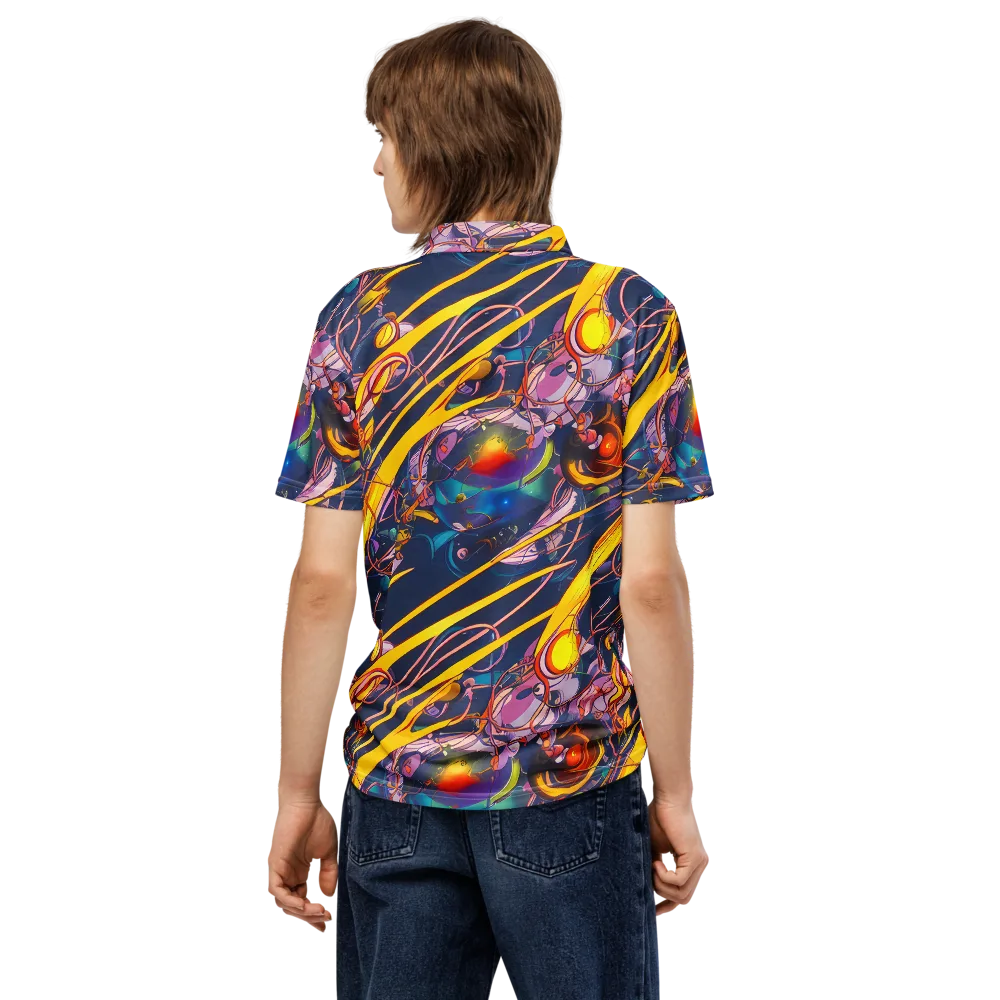 Vector Rhapsody on Men's Slim Fit Polo Shirt — Back