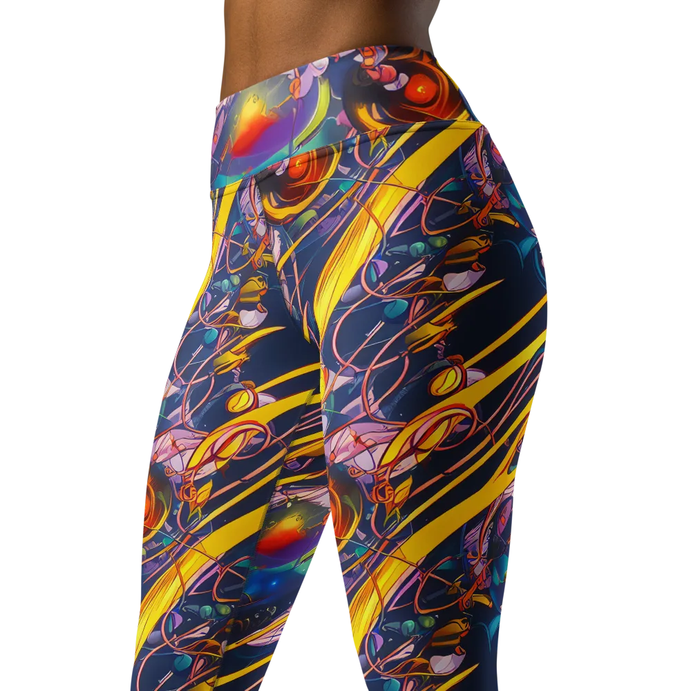 Vector Rhapsody on Yoga Leggings — Left Front