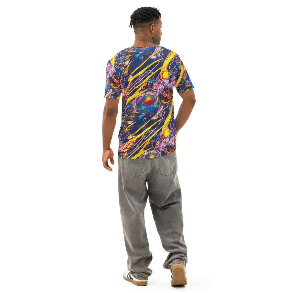 Vector Rhapsody on Men's Cotton Crew Neck T-Shirt — Back
