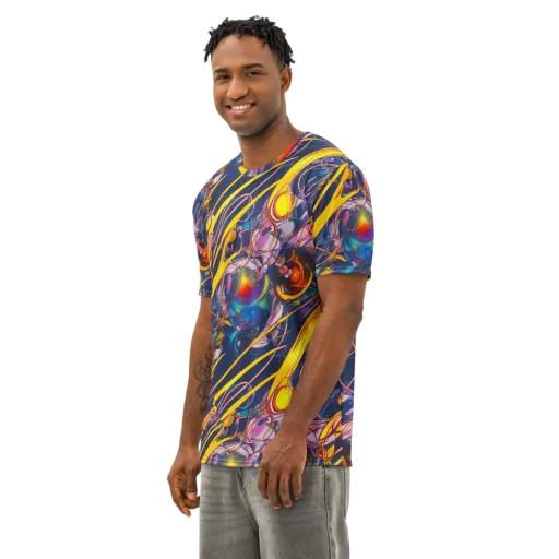 Vector Rhapsody on a Men's Cotton Crew Neck T-Shirt