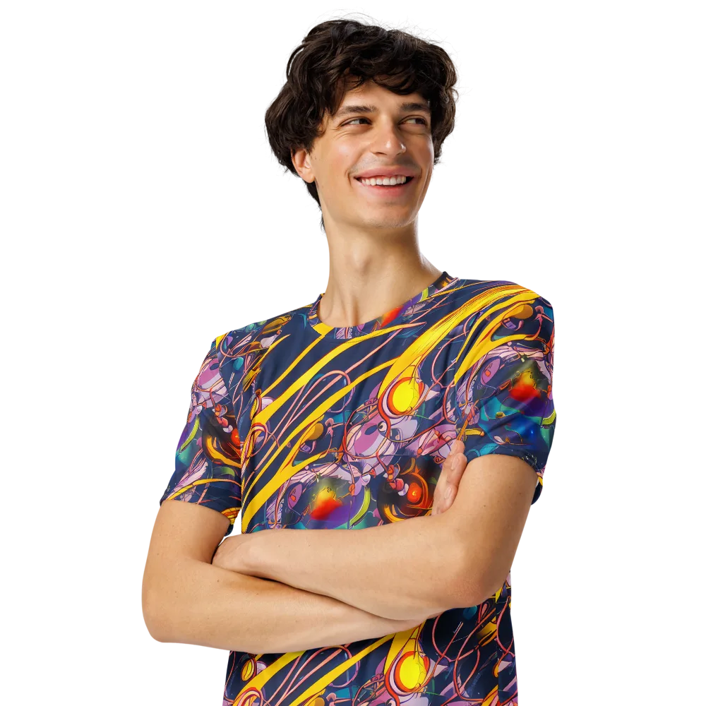 Vector Rhapsody on Men's Crew Neck T-Shirt — Left Front