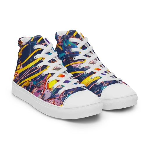 Vector Rhapsody on a Men's High Top Canvas Shoes