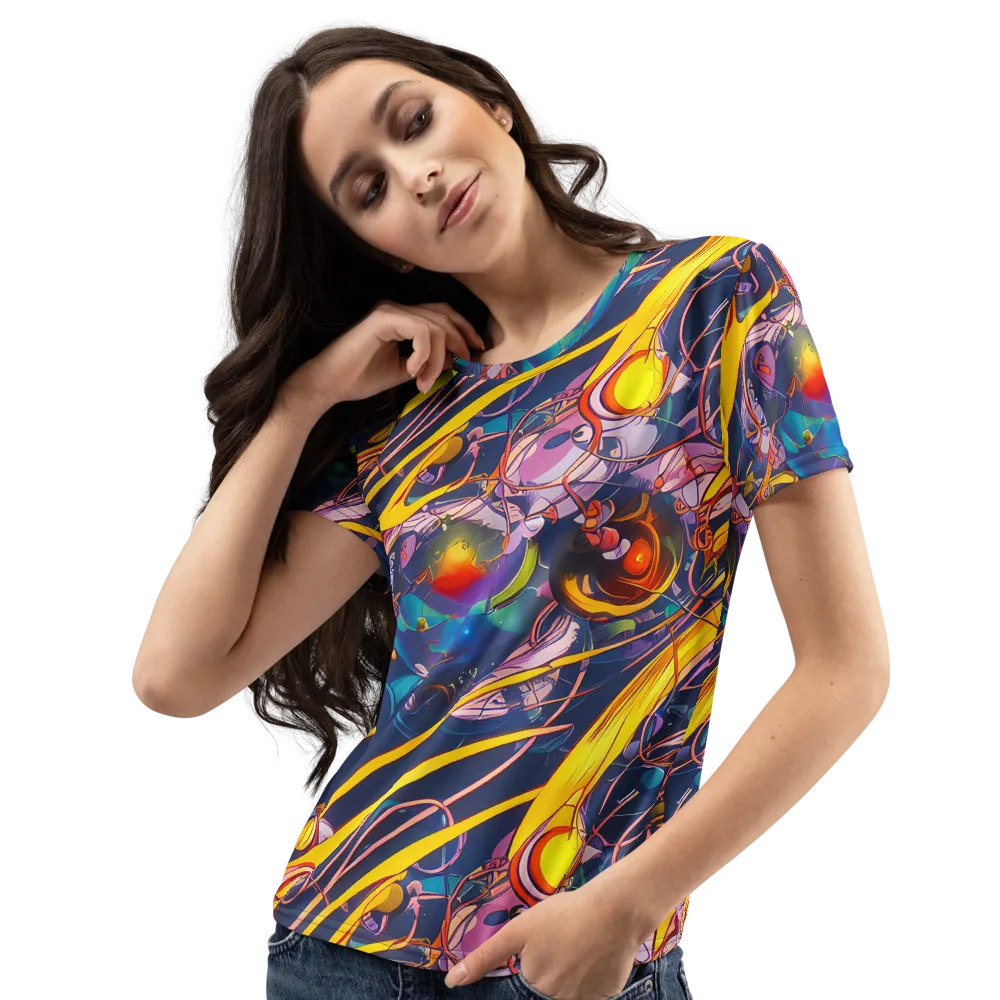 Vector Rhapsody on Women's Crew Neck T-Shirt — Left Front