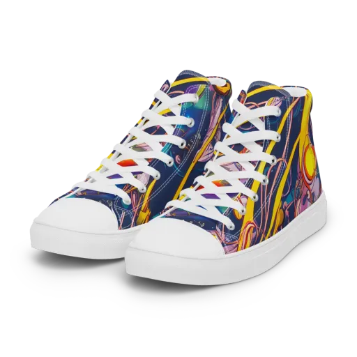 Vector Rhapsody on a Women's High Top Canvas Shoes