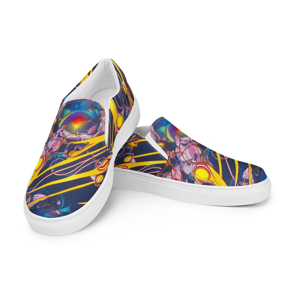 Vector Rhapsody on Men's Slip-On Canvas Shoes — Left Front