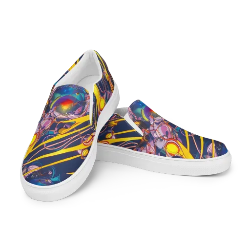 Vector Rhapsody on a Men's Slip-On Canvas Shoes