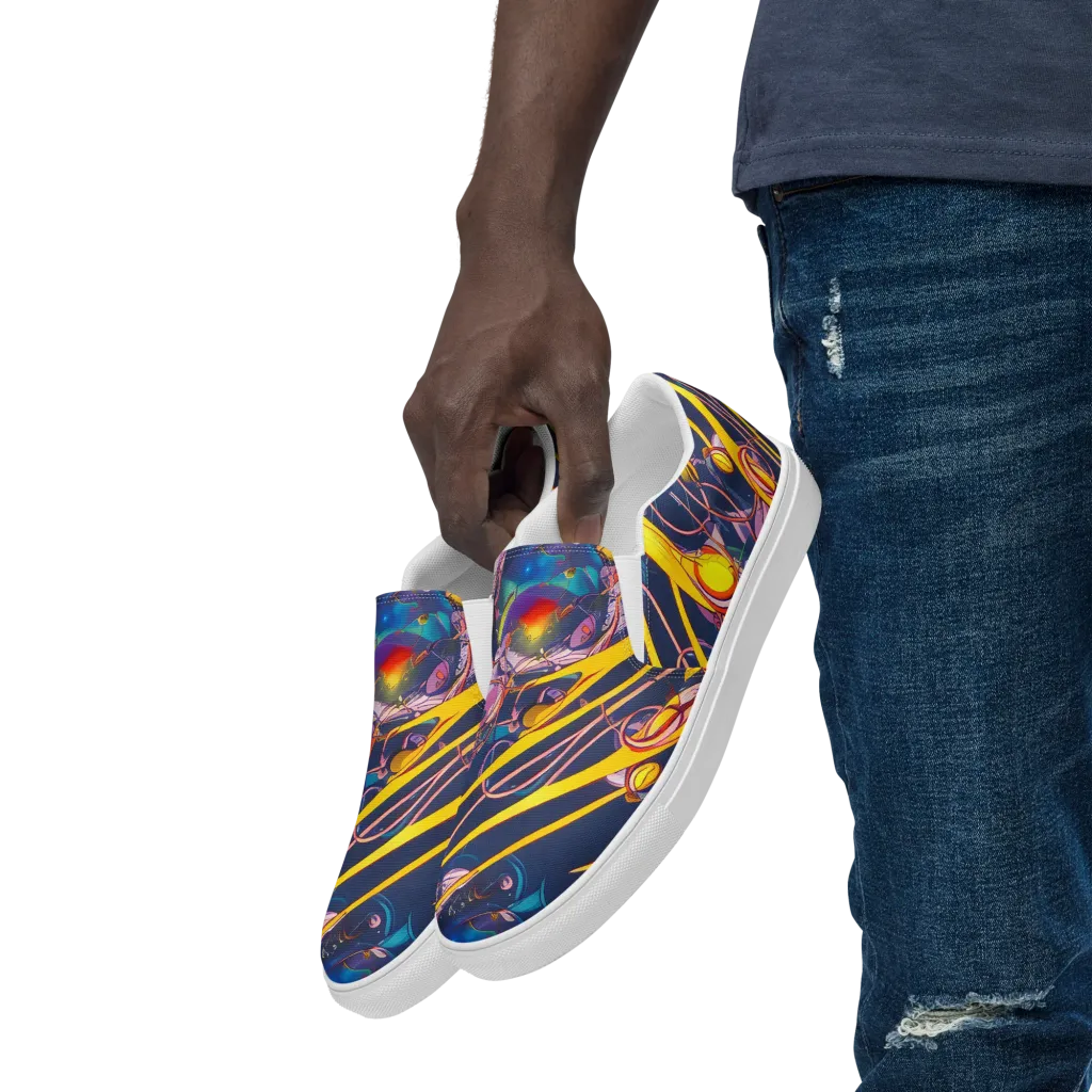 Vector Rhapsody on Men's Slip-On Canvas Shoes — Left Front