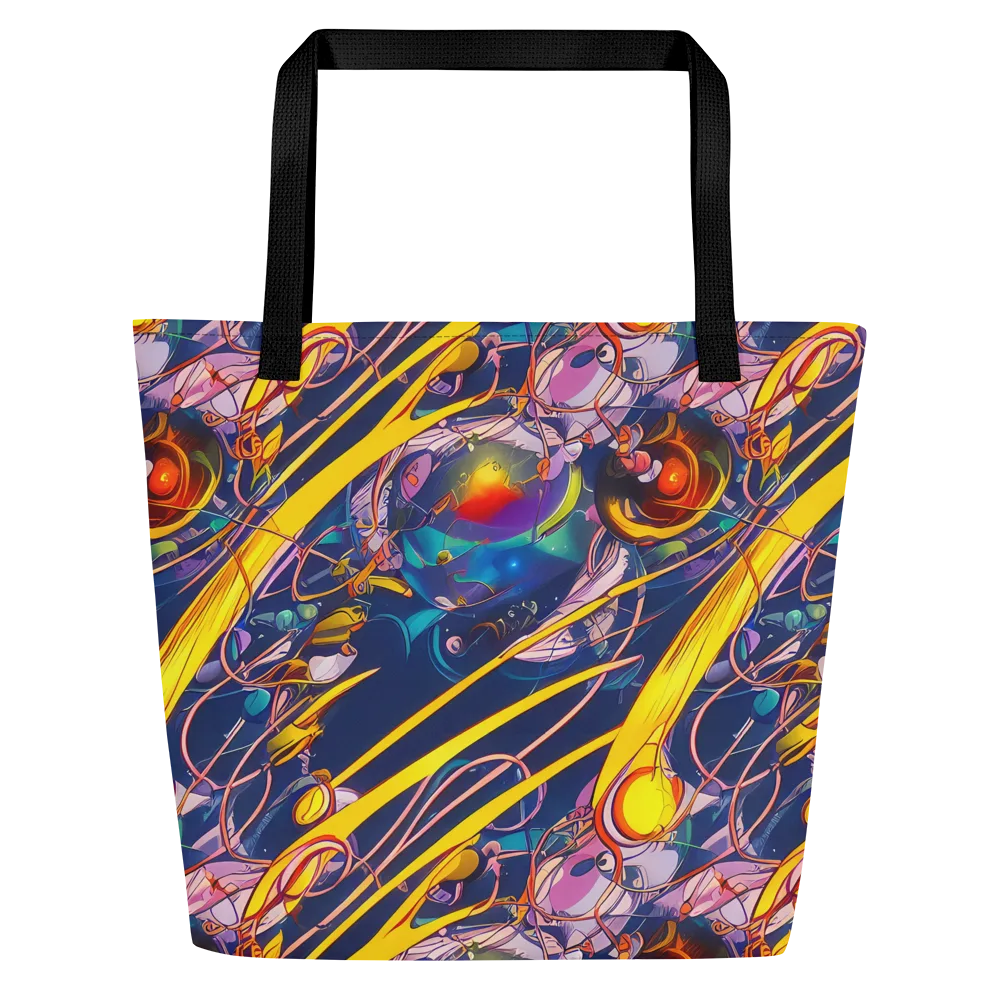 Vector Rhapsody on Large Tote Bag W/ Pocket — Front
