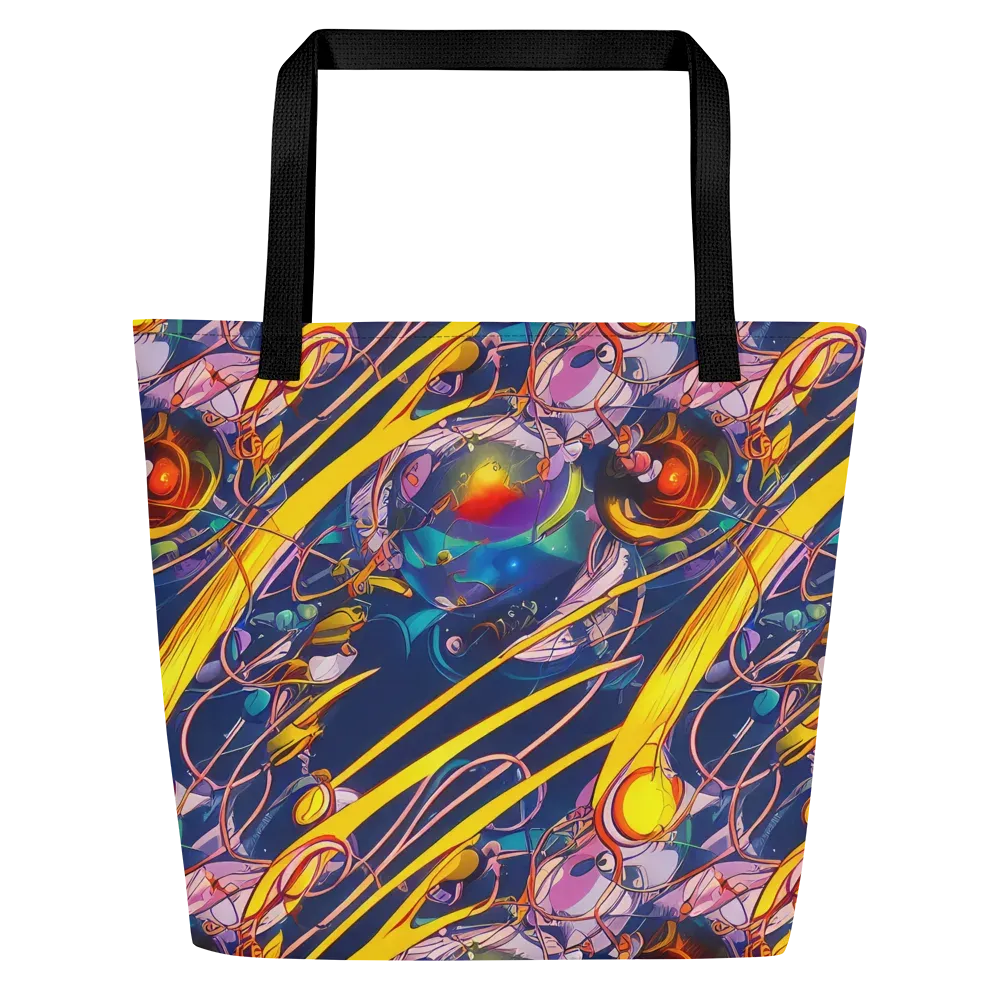 Vector Rhapsody on Large Tote Bag W/ Pocket — Front
