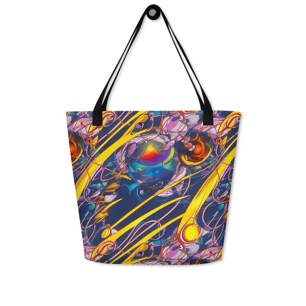 Vector Rhapsody on Large Tote Bag W/ Pocket — Front