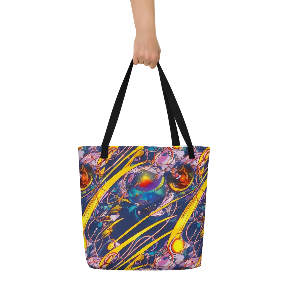 Vector Rhapsody on Large Tote Bag W/ Pocket — Front