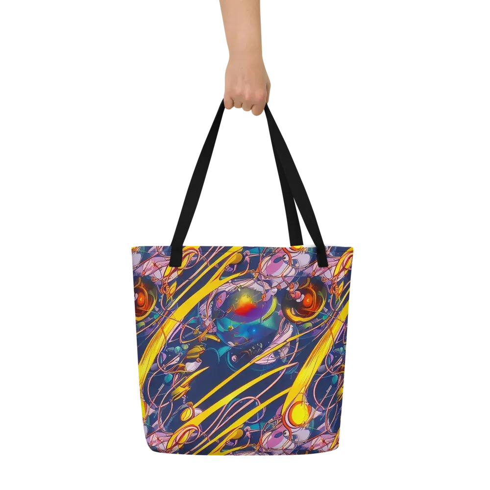 Vector Rhapsody on Large Tote Bag W/ Pocket — Front
