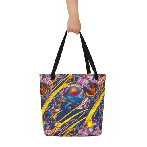 Vector Rhapsody on a Large Tote Bag W/ Pocket