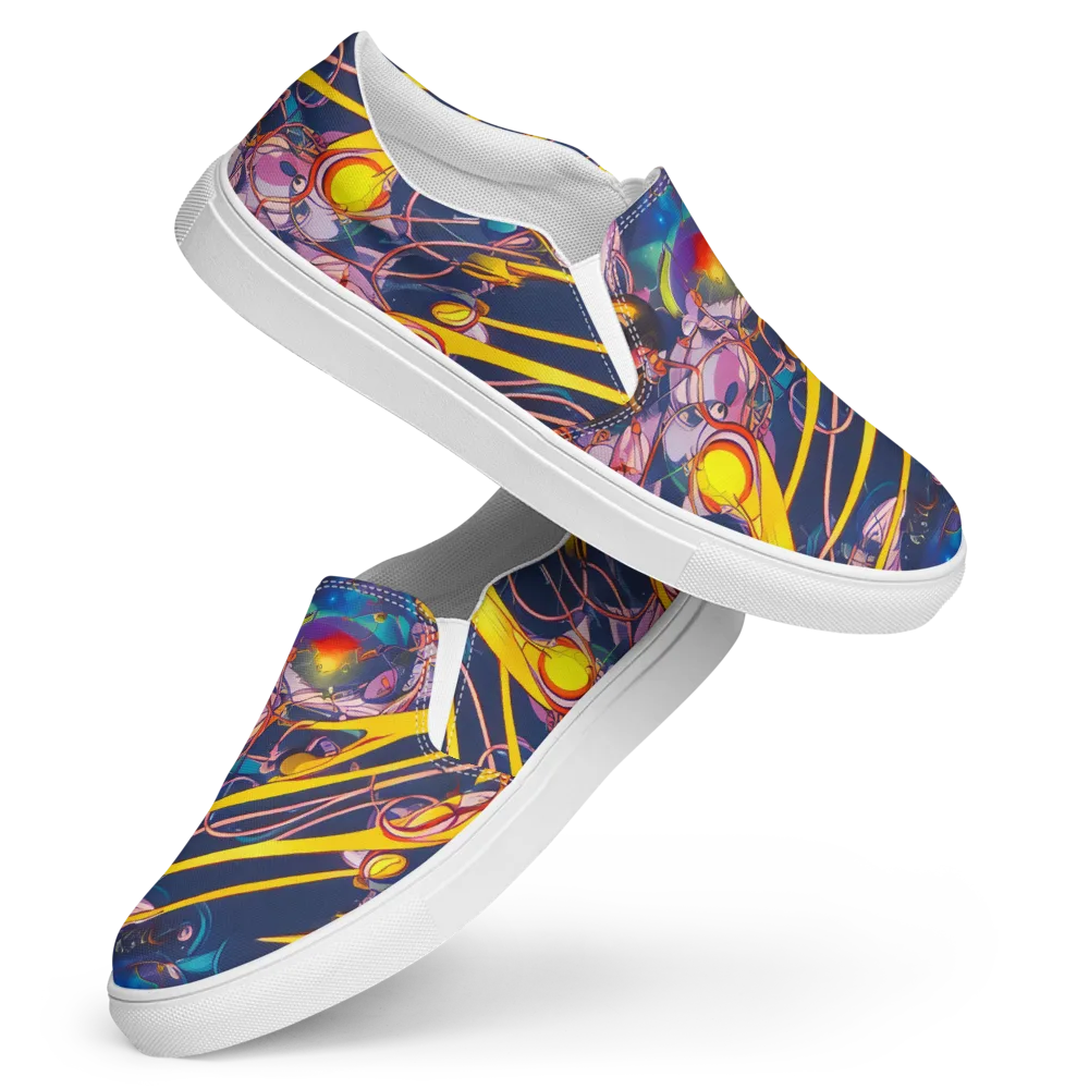 Vector Rhapsody on Women's Slip-On Canvas Shoes — Front