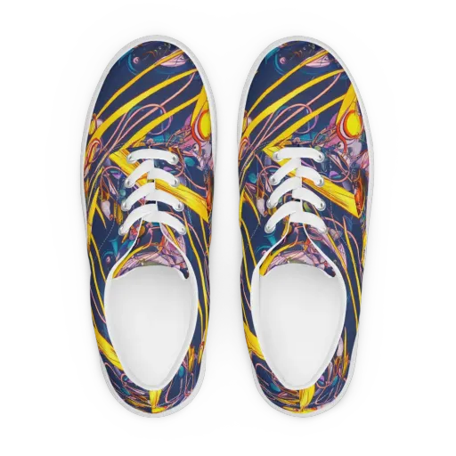 Vector Rhapsody on a Men's Lace-Up Canvas Shoes
