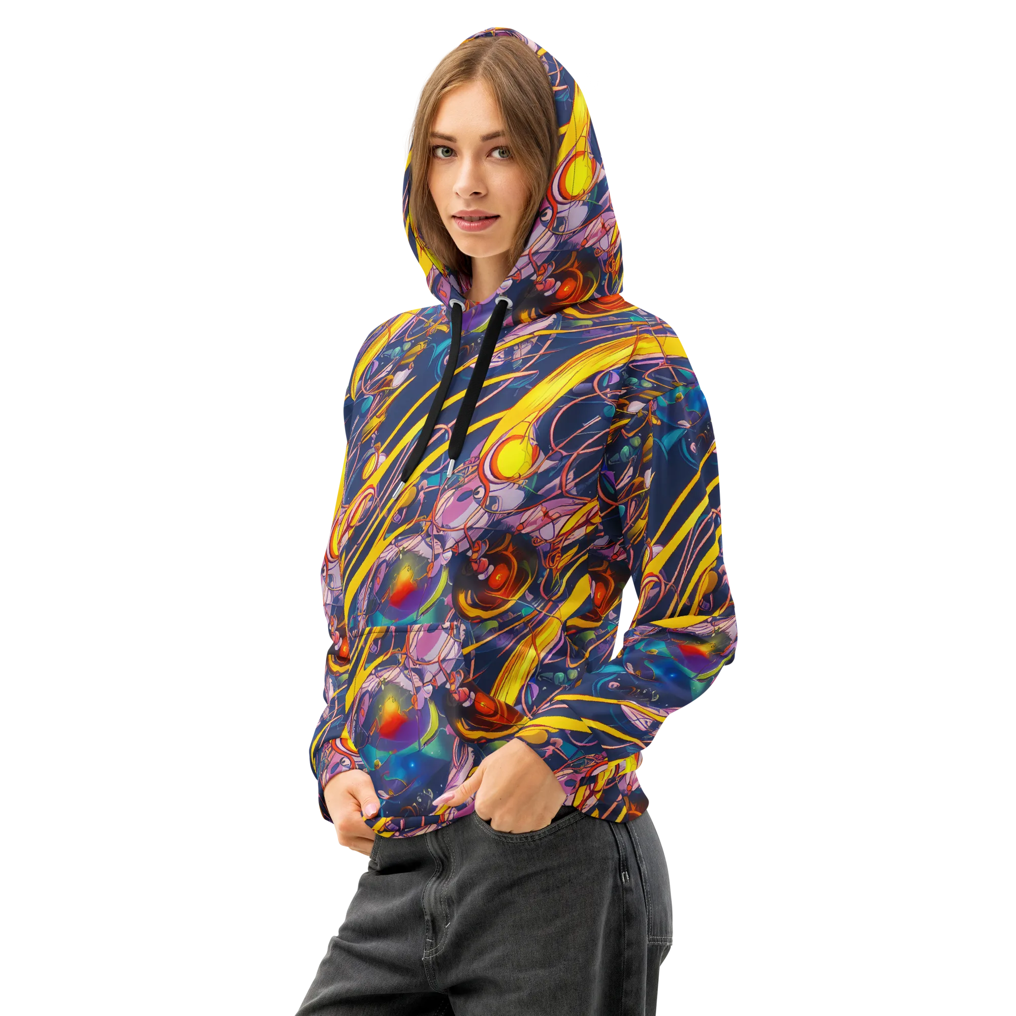 Vector Rhapsody on Cotton Hoodie — Left Front
