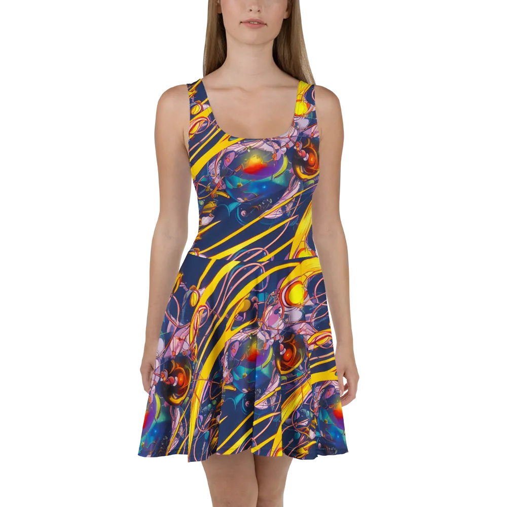 Vector Rhapsody on Skater Dress — Front