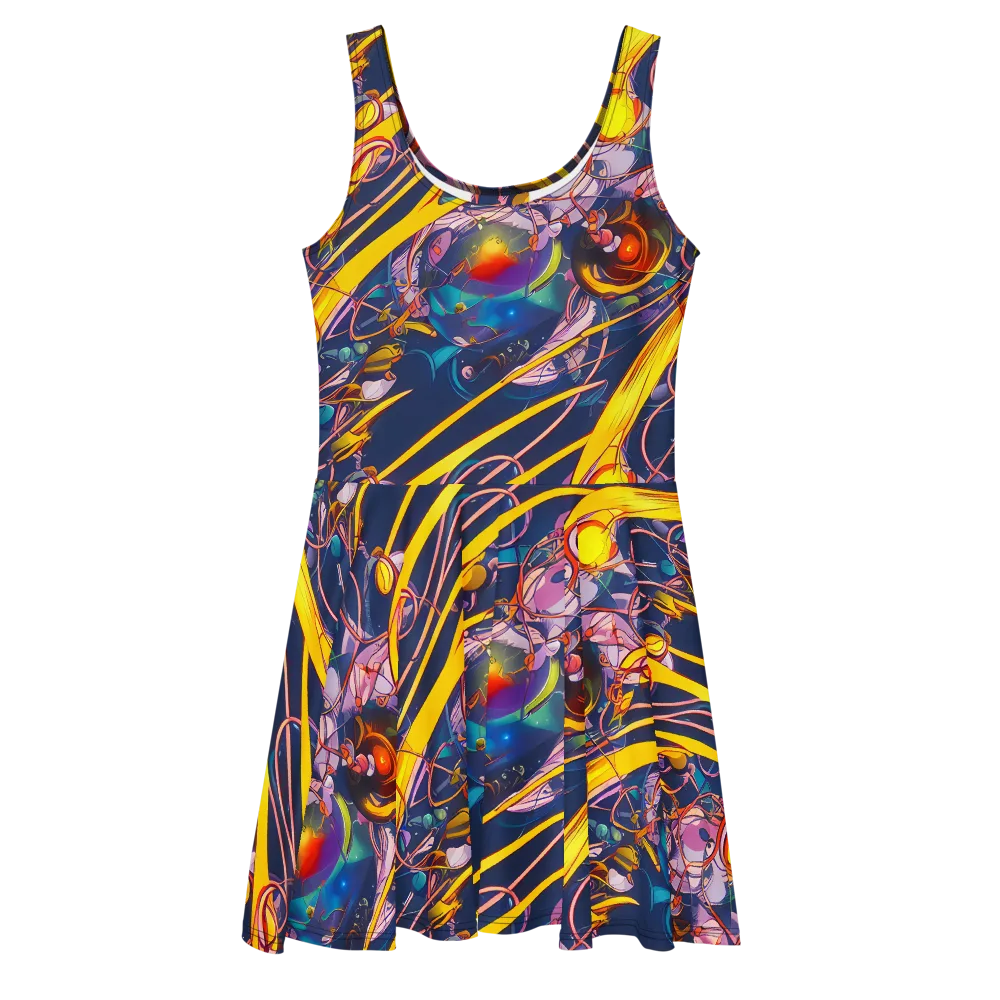 Vector Rhapsody on Skater Dress — Front