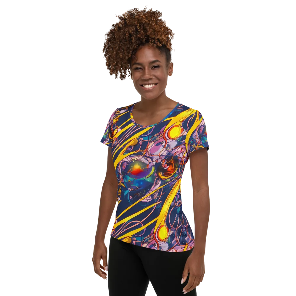 Vector Rhapsody on Women's Athletic T-Shirt — Left