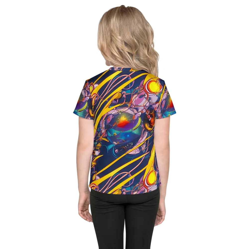 Vector Rhapsody on Kids Crew Neck T-Shirt — Back