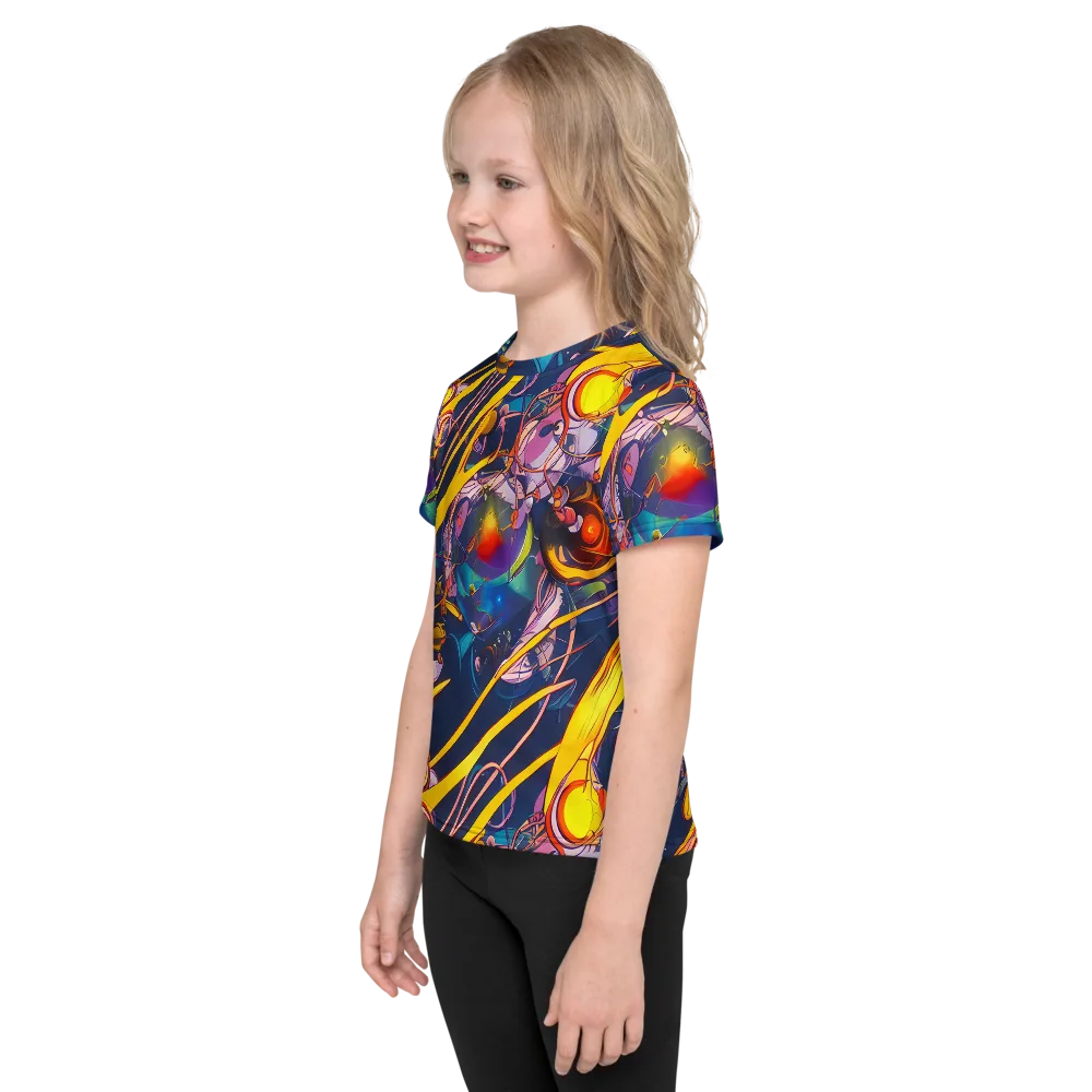 Vector Rhapsody on Kids Crew Neck T-Shirt — Left