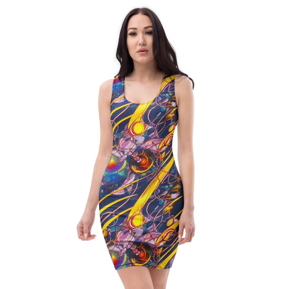 Vector Rhapsody on Bodycon Dress — Front