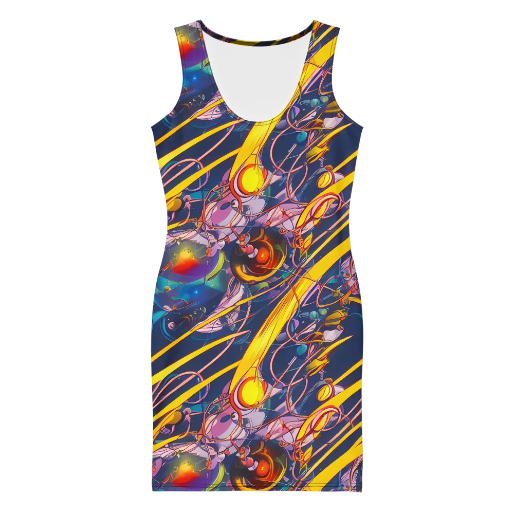Vector Rhapsody on Bodycon Dress — Front