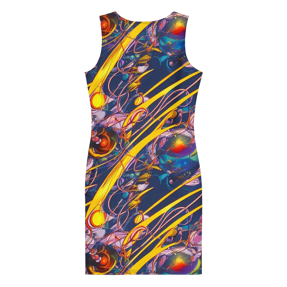 Vector Rhapsody on Bodycon Dress — Back