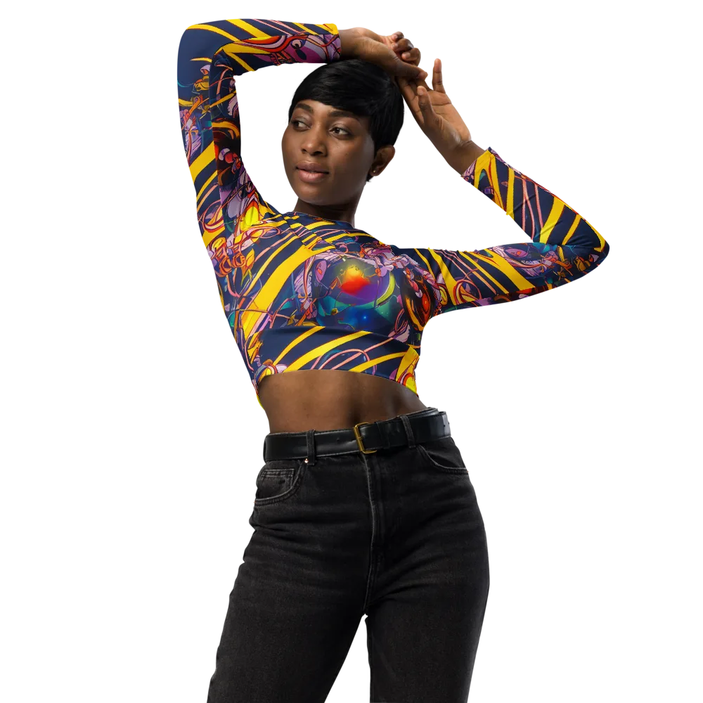 Vector Rhapsody on Long Sleeve Crop Top — Front