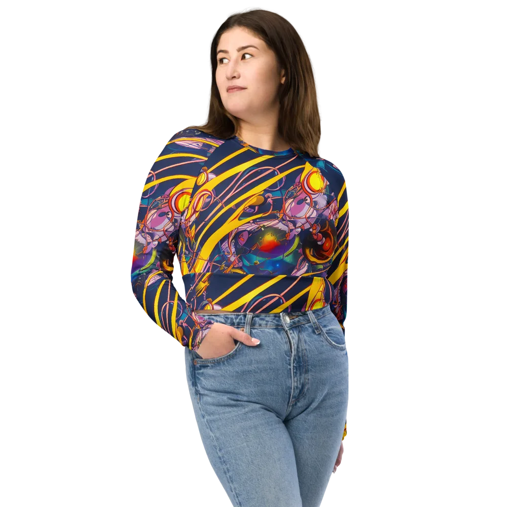 Vector Rhapsody on Long Sleeve Crop Top — Front