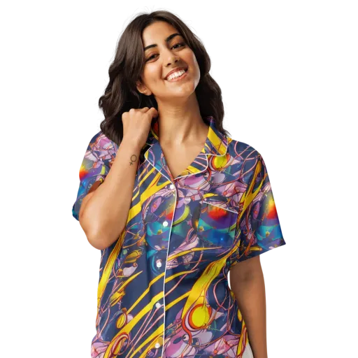 Vector Rhapsody on a Women's Short Sleeve Pajama Top