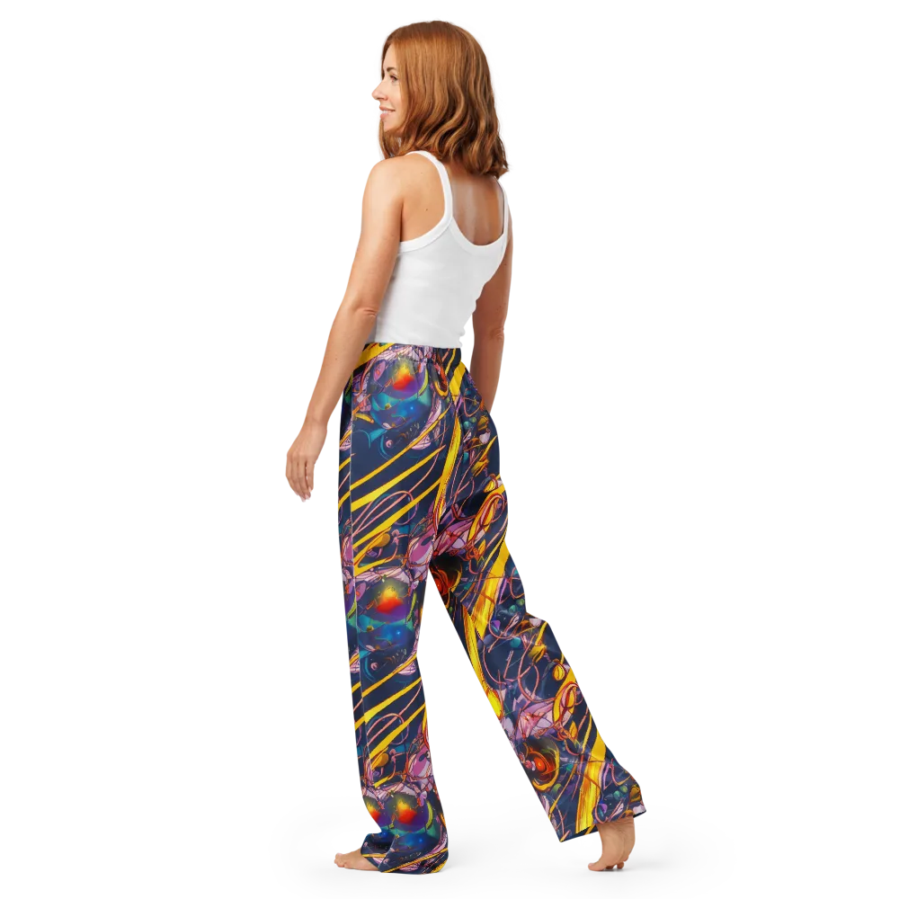 Vector Rhapsody on Women's Pajama Pants — Back