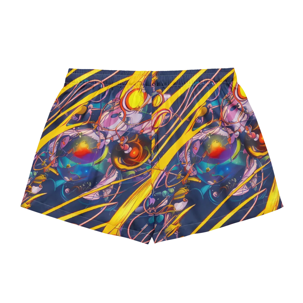 Vector Rhapsody on Women's Pajama Shorts — Back