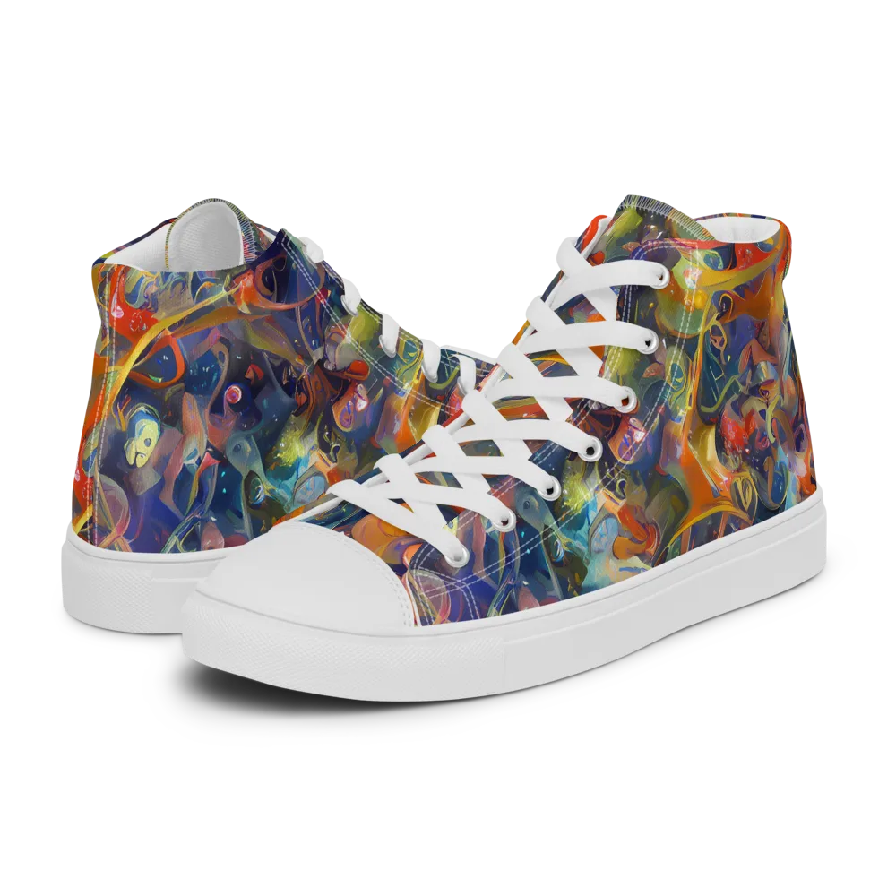 Peter De Seve Cecily Brown on Men's High Top Canvas Shoes — Left