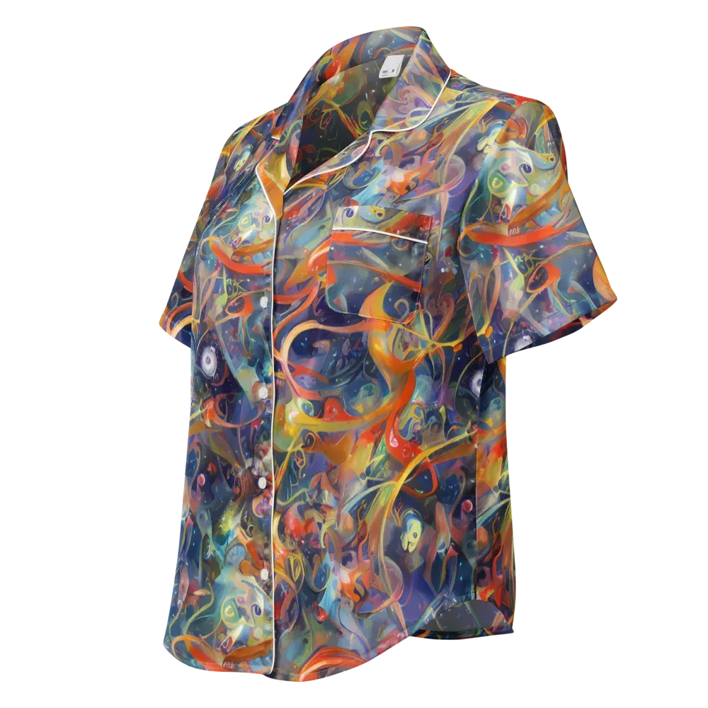Peter De Seve Cecily Brown on Women's Short Sleeve Pajama Top — Left Front