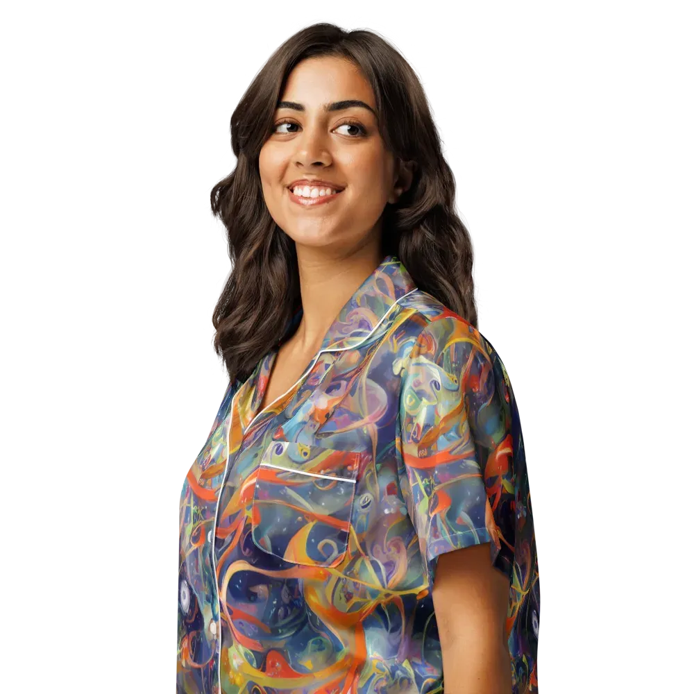 Peter De Seve Cecily Brown on Women's Short Sleeve Pajama Top — Left Front