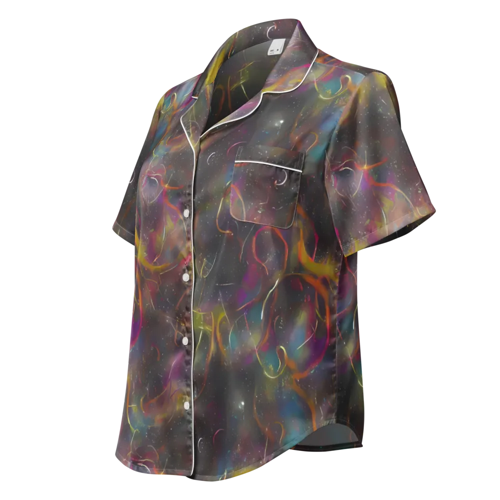 Chromalush on Women's Short Sleeve Pajama Top — Left Front