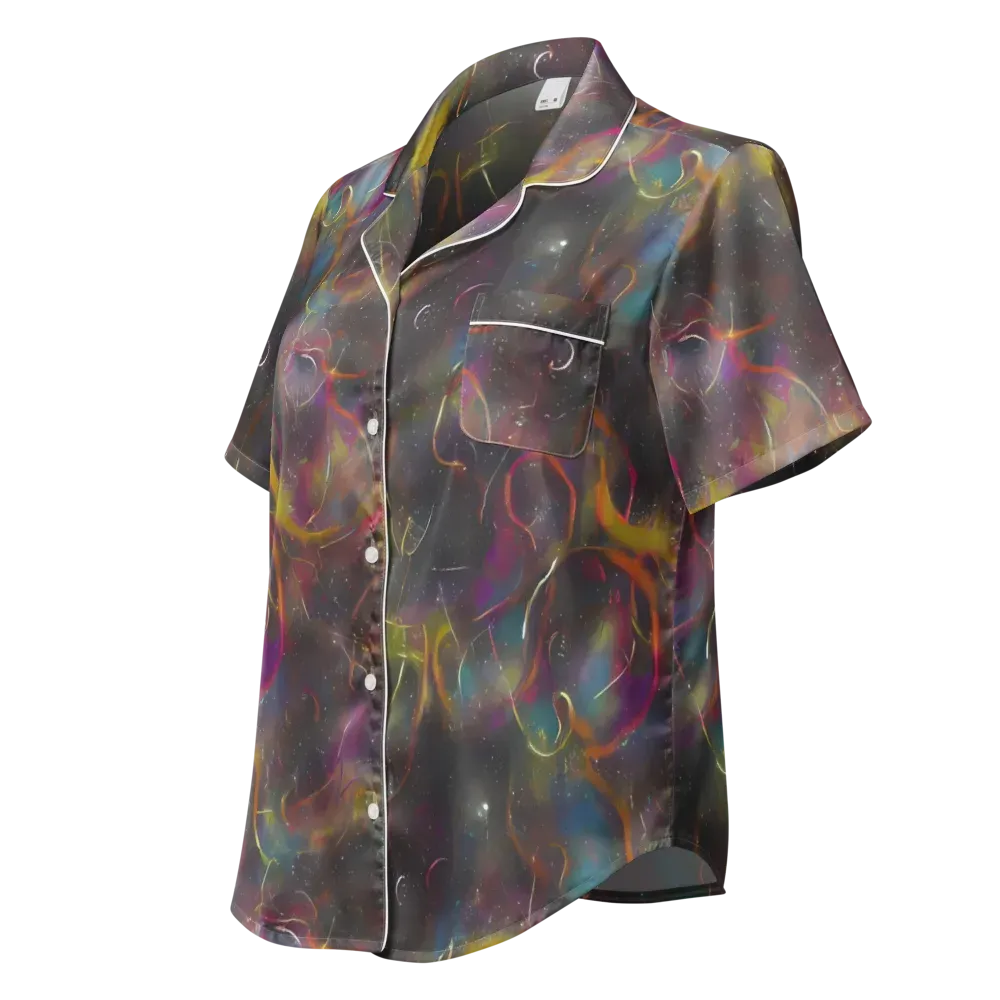 Chromalush on Women's Short Sleeve Pajama Top — Left Front