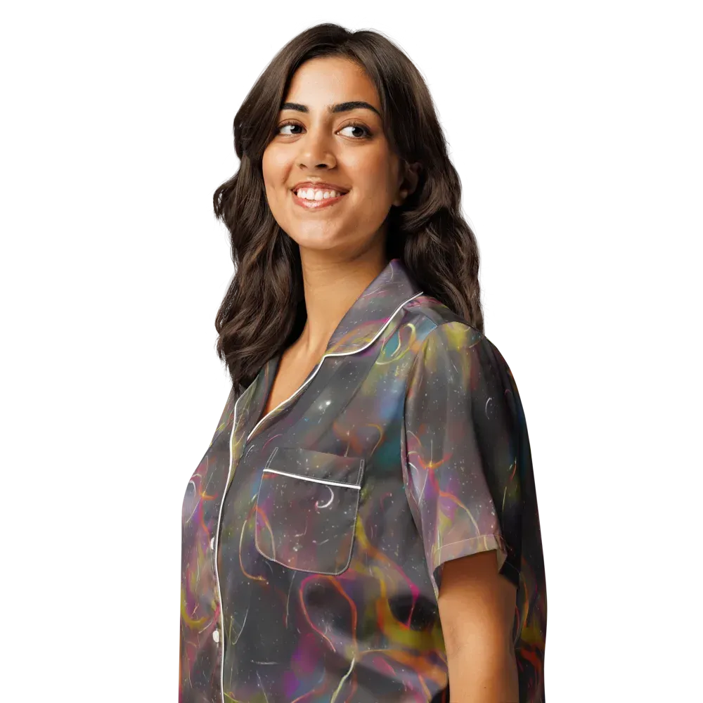 Chromalush on Women's Short Sleeve Pajama Top — Left Front